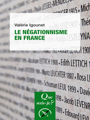 cover image of Le Négationnisme en France